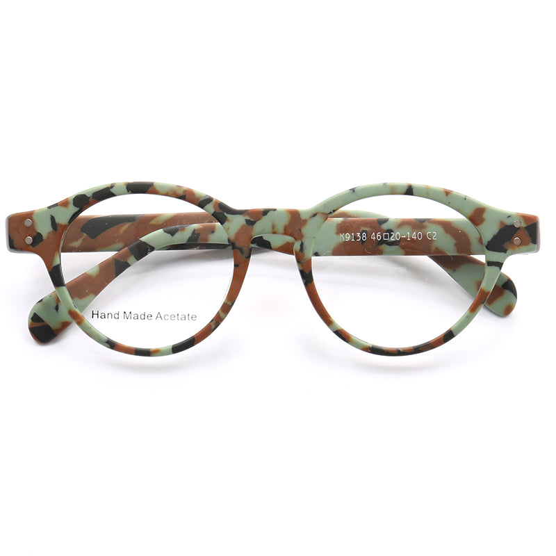 Benedict | Fashionable Camo Eyeglasses Frames For Men | Modern Women Round Spectacles Camouflage