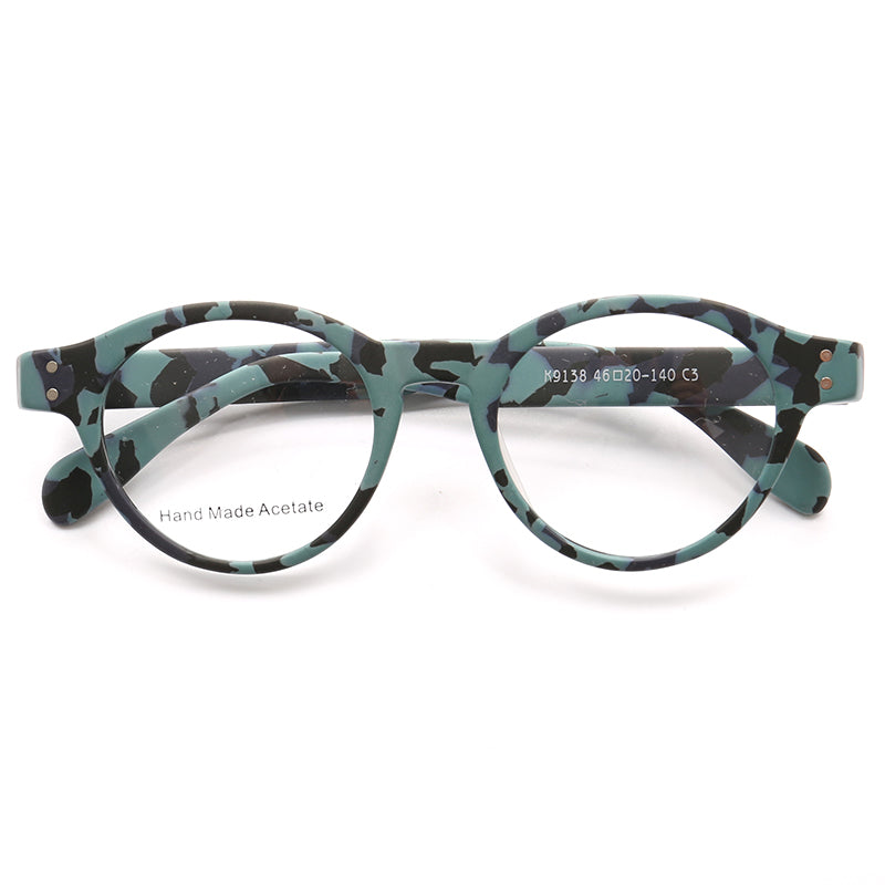 Benedict | Fashionable Camo Eyeglasses Frames For Men | Modern Women Round Spectacles Camouflage