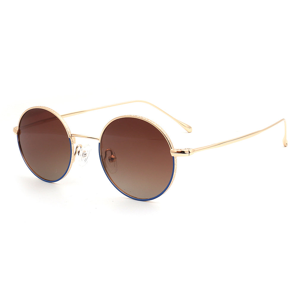 Atlas|Classic Round Metal Polarized Sunglasses UV400