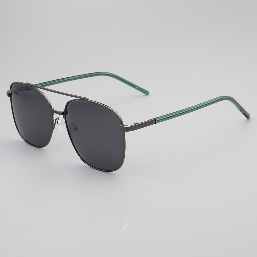 Travis | Polarized Sunglasses w/ Classic Square Design | Thin Lightweight Metal Frame