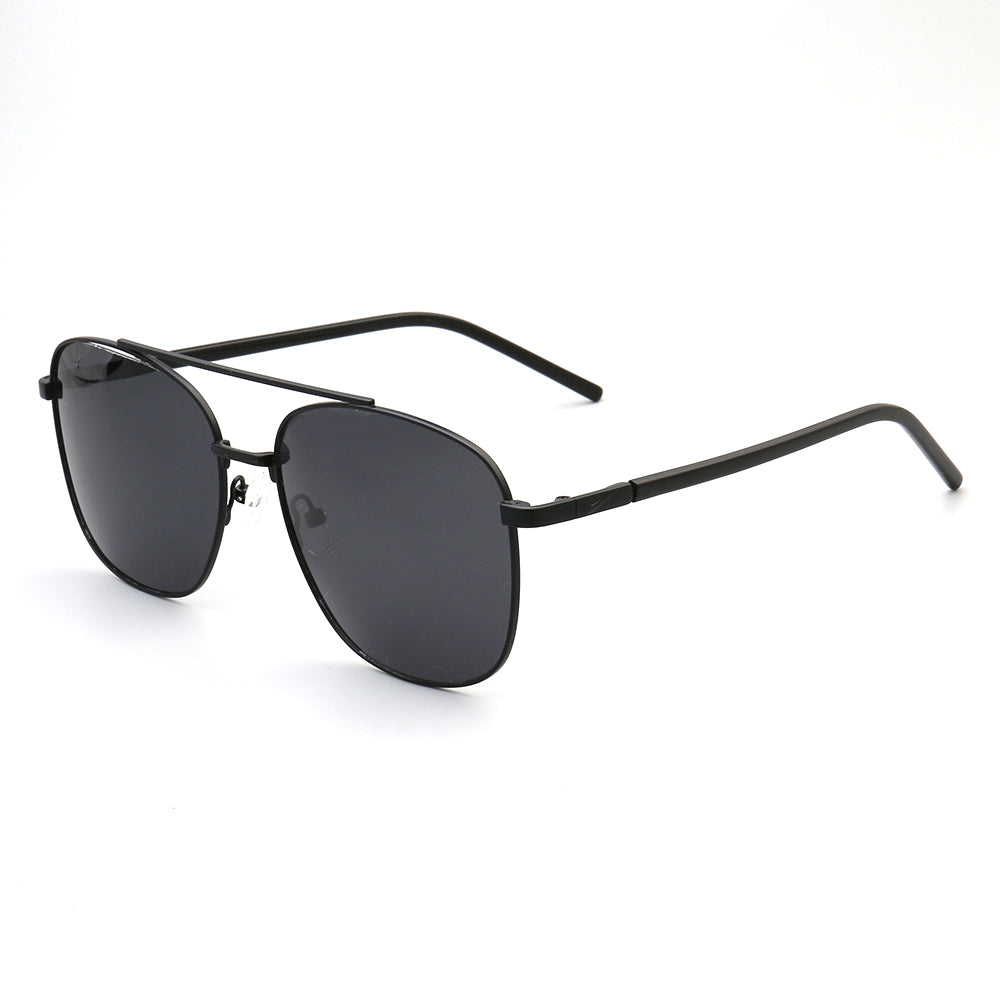 Travis | Polarized Sunglasses w/ Classic Square Design | Thin Lightweight Metal Frame