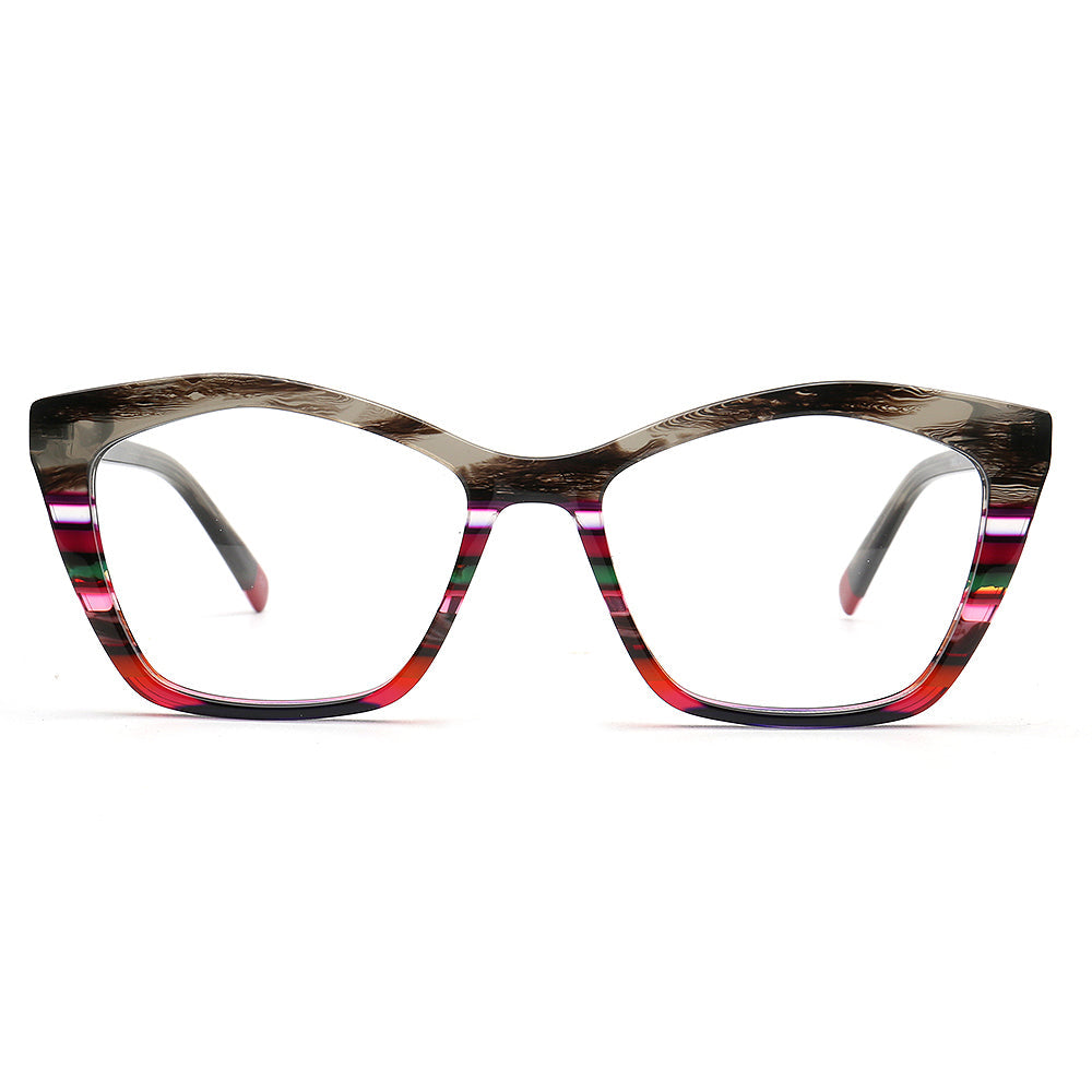 Mia | Womens Cat Eye Striped Glasses Frames