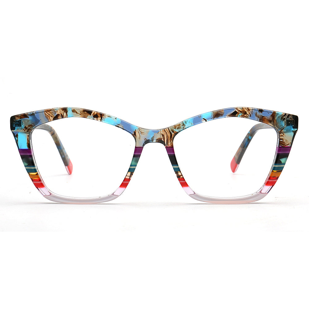 Mia | Womens Cat Eye Striped Glasses Frames