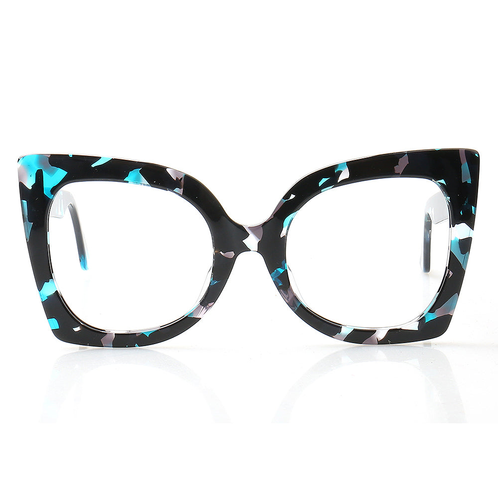 Rosella | Vintage Oversized Cat Eye Glasses For Women | Colorful Tortoise Shell Eyewear Frames