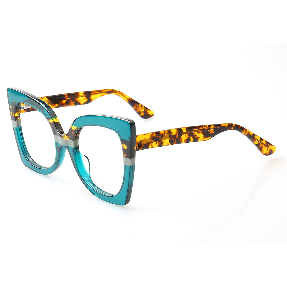 Rosella | Vintage Oversized Cat Eye Glasses For Women | Colorful Tortoise Shell Eyewear Frames