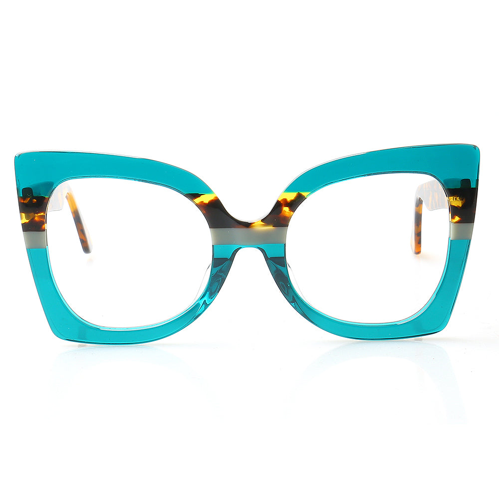 Rosella | Vintage Oversized Cat Eye Glasses For Women | Colorful Tortoise Shell Eyewear Frames