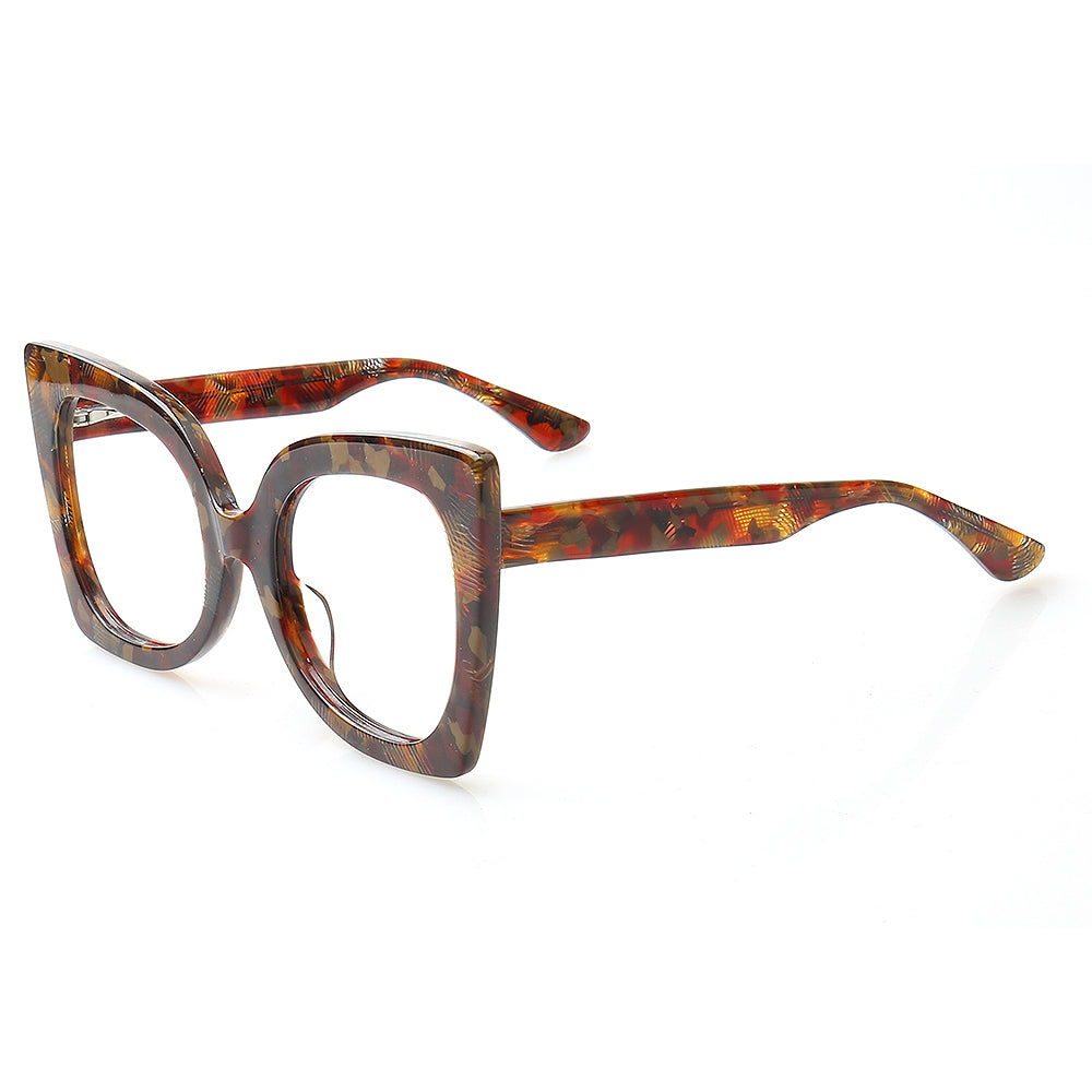 Rosella | Vintage Oversized Cat Eye Glasses For Women | Colorful Tortoise Shell Eyewear Frames