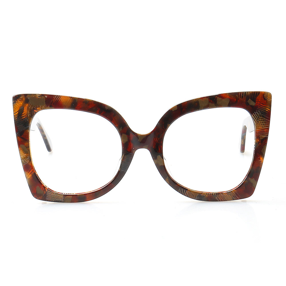 Rosella | Vintage Oversized Cat Eye Glasses For Women | Colorful Tortoise Shell Eyewear Frames