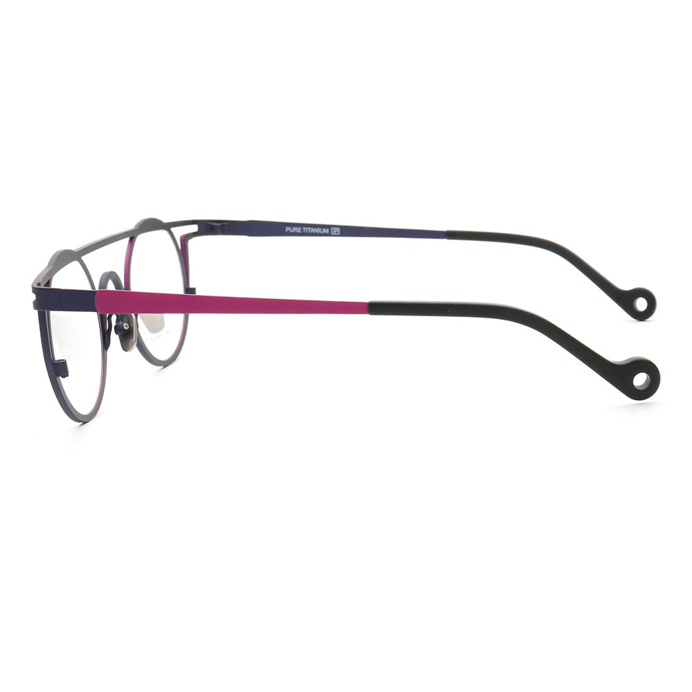 Quinn | Round Flat Top Pure Titanium Eyewear Frames | Funky Geometric Glasses For Men & Women