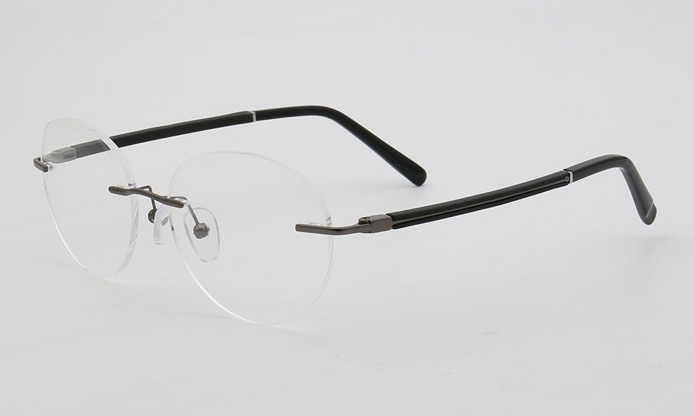 Branson | Round Rimless Metal Eyeglass Frames | Modern Business Design For Men & Women