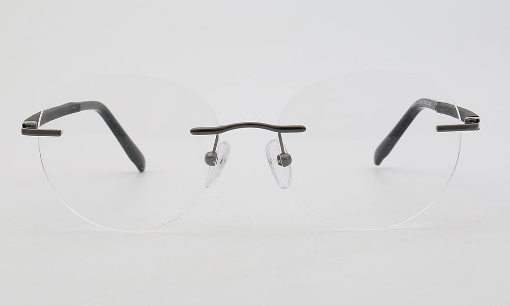 Branson | Round Rimless Metal Eyeglass Frames | Modern Business Design For Men & Women