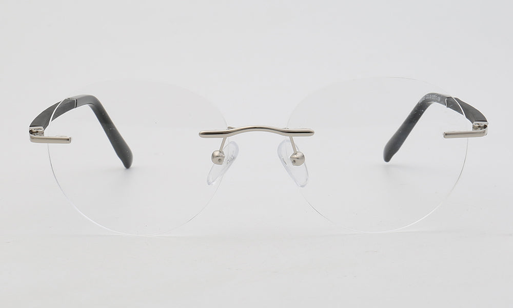 Branson | Round Rimless Metal Eyeglass Frames | Modern Business Design For Men & Women