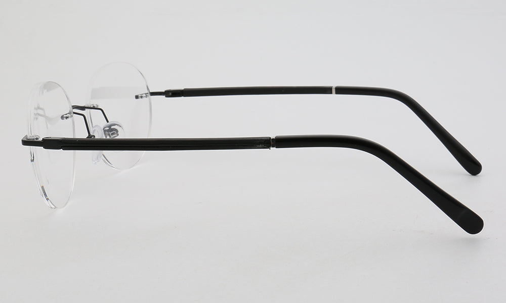 Branson | Round Rimless Metal Eyeglass Frames | Modern Business Design For Men & Women