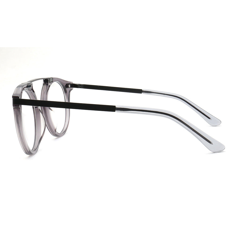 Generation | Retro Round Acetate Eyeglasses | Transparent Flat Top Glasses For Men & Women