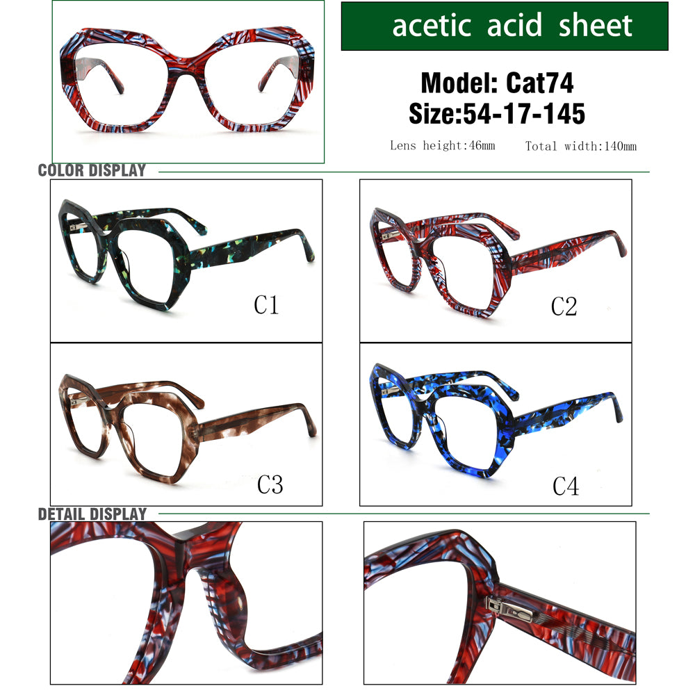 Aurora | Stylish Women Geometric Optical Eyeglasses Oversize | Vintage Tortoise Glasses Frame for Female