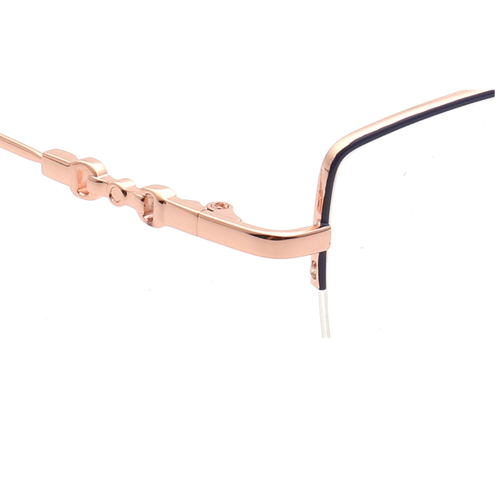 Lucy | Womens Flexible Memory Metal Half Rim Eyeglasses | Modern Cat Eye Glasses Frames Bendable Semi Rimless Eyewear