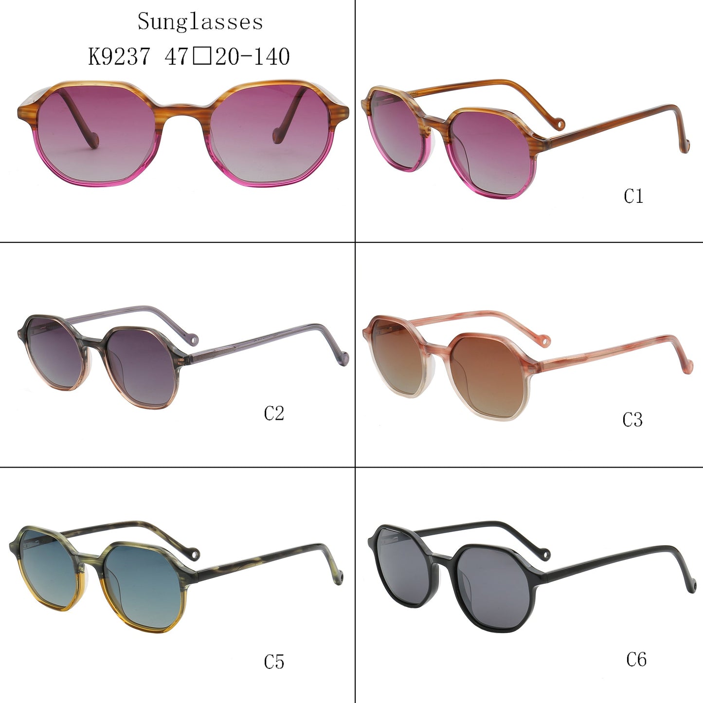 Blake | Geometric Mens Polarized Sunglasses | Womens Funky Sun Glasses UV400