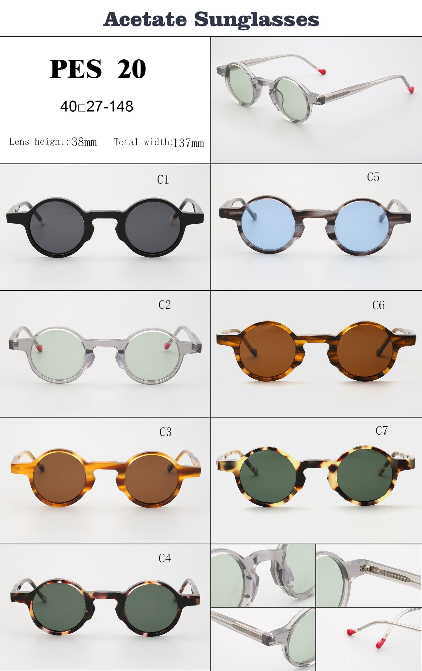 Crown | Mens Round Retro Polarized Sunglasses | Vintage Womens Sun Glasses UV400