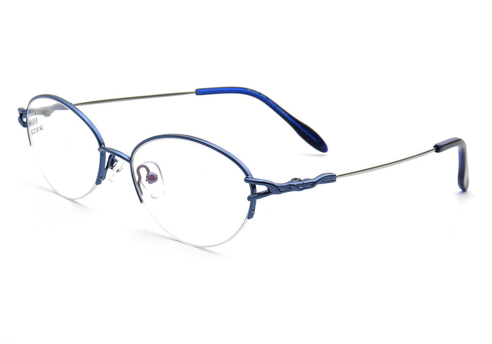 Allegra | Women Flexible Memory Metal Oval Half Rim Eyeglasses Frames