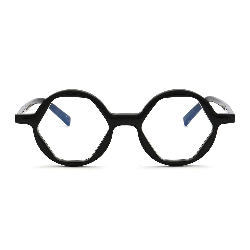 Mosley | Hexagon Shaped Full Rim Acetate Eyeglasses for Men | Retro Women Geometric Glasses Frames Online