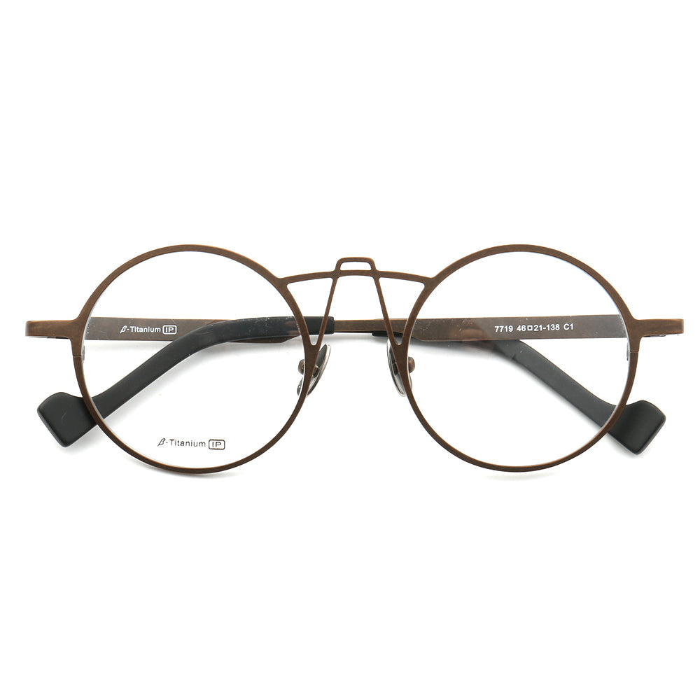 Xavier | Round Punk Style Titanium Eyeglass Frames | Retro Style Glasses For Men & Women
