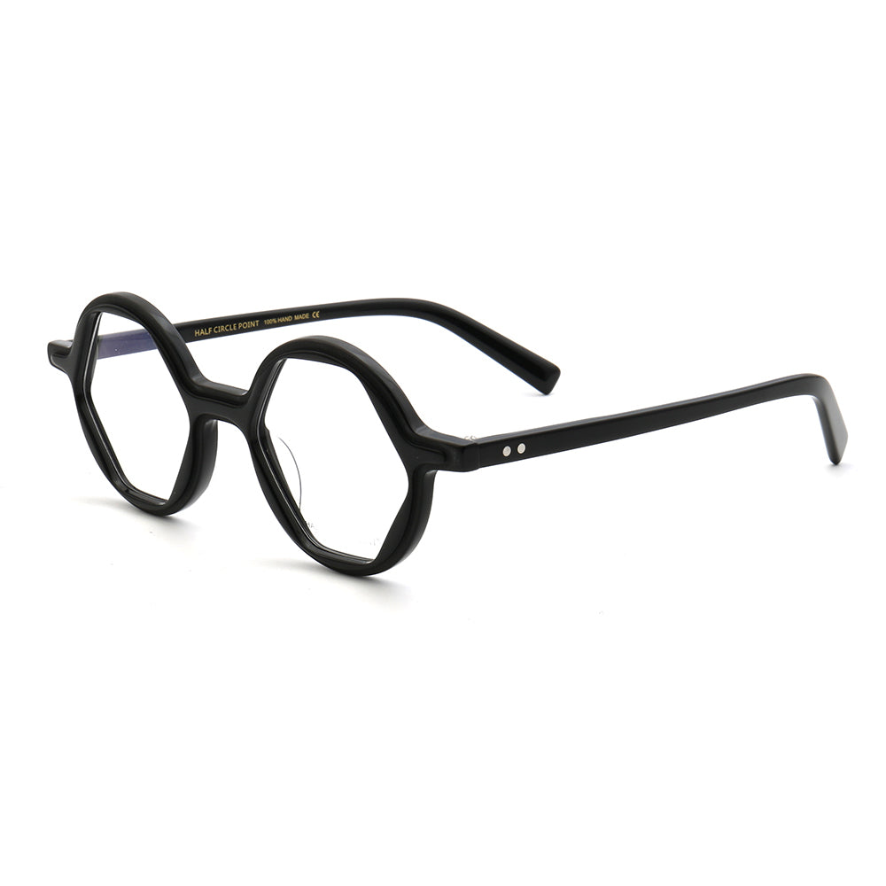 Mosley | Hexagon Shaped Full Rim Acetate Eyeglasses for Men | Retro Women Geometric Glasses Frames Online