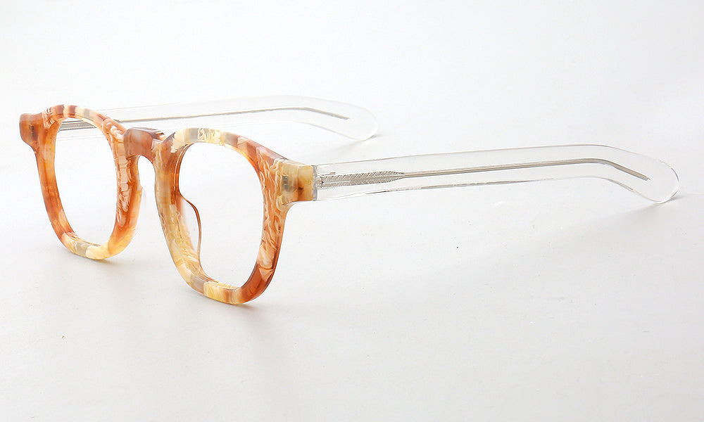 Newport | Classic Patterned Acetate Eyeglasses | Colorful Unisex Round Full Rim Frames