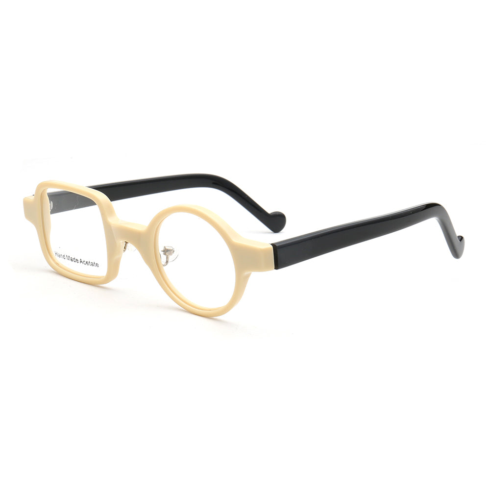 Distinct | Retro Mismatch Eyeglasses For Men & Women | Funky Round Square Frame w/ Tortoise Shell Finish