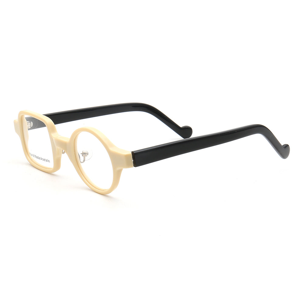 Distinct | Retro Mismatch Eyeglasses For Men & Women | Funky Round Square Frame w/ Tortoise Shell Finish
