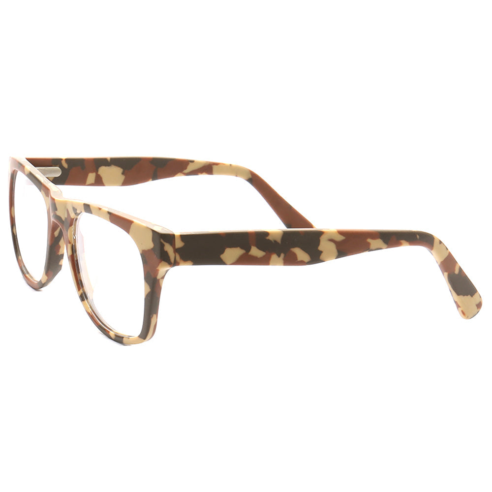 Spencer | Modern Camo Patterned Acetate Eyeglass Frames for Women | Square Mens Camouflage Glasses Online