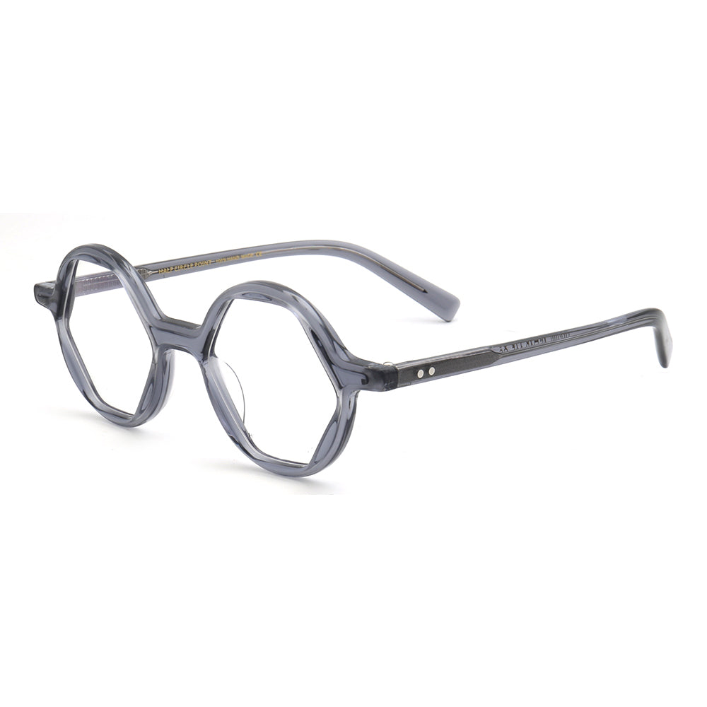 Mosley | Hexagon Shaped Full Rim Acetate Eyeglasses for Men | Retro Women Geometric Glasses Frames Online