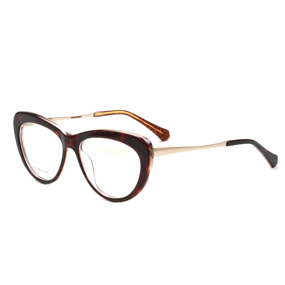Lynwood | Cat Eye Glasses For Women w/ Tortoise Shell Pattern | Acetate Frame w/ Metal Temples