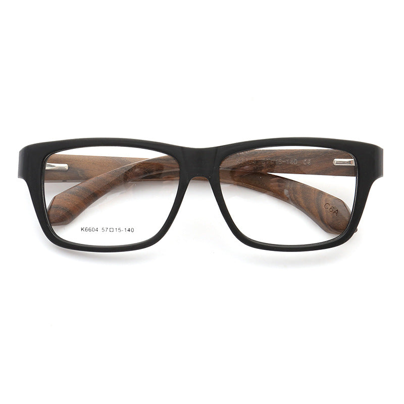 Lexington | Square Full Rim Wooden Eyeglasses | Modern Acetate Frames w/ Wood Temples