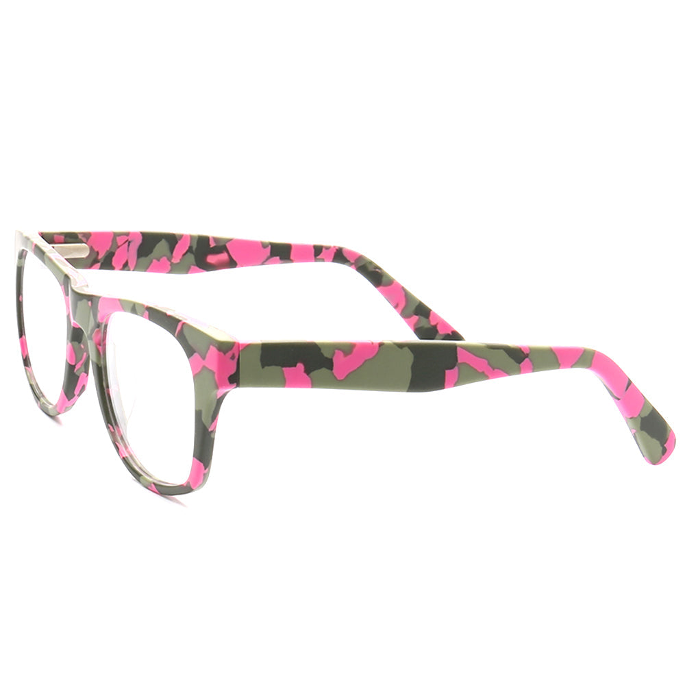 Spencer | Modern Camo Patterned Acetate Eyeglass Frames for Women | Square Mens Camouflage Glasses Online