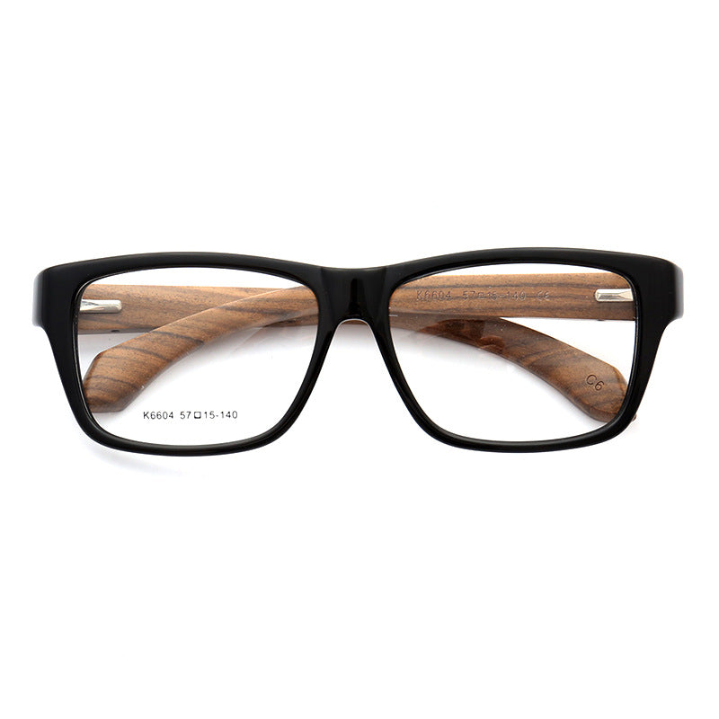 Lexington | Square Full Rim Wooden Eyeglasses | Modern Acetate Frames w/ Wood Temples