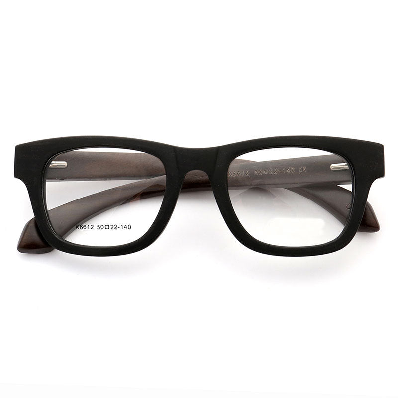 Harrison | Mens Retro Oversized Wood Eyeglass Frames | Women Square Wooden Glasses