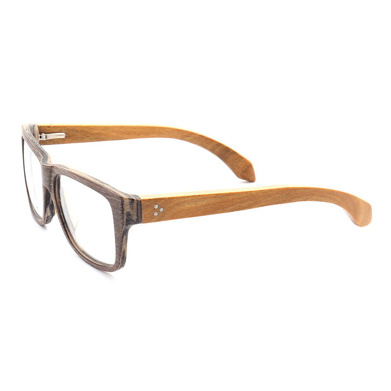 Lexington | Square Full Rim Wooden Eyeglasses | Modern Acetate Frames w/ Wood Temples