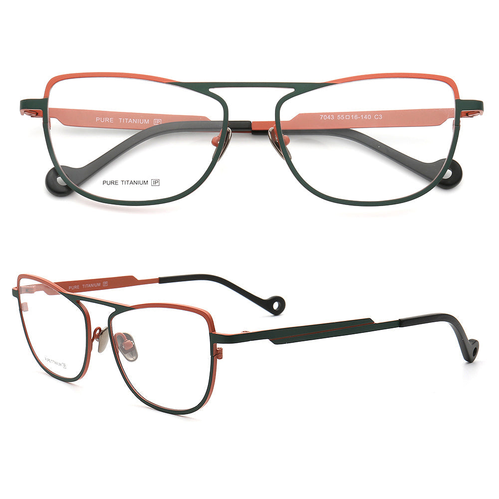 Tristan | Flat Top Multicolor Glasses w/ Titanium Frame | Modern Style For Women & Men