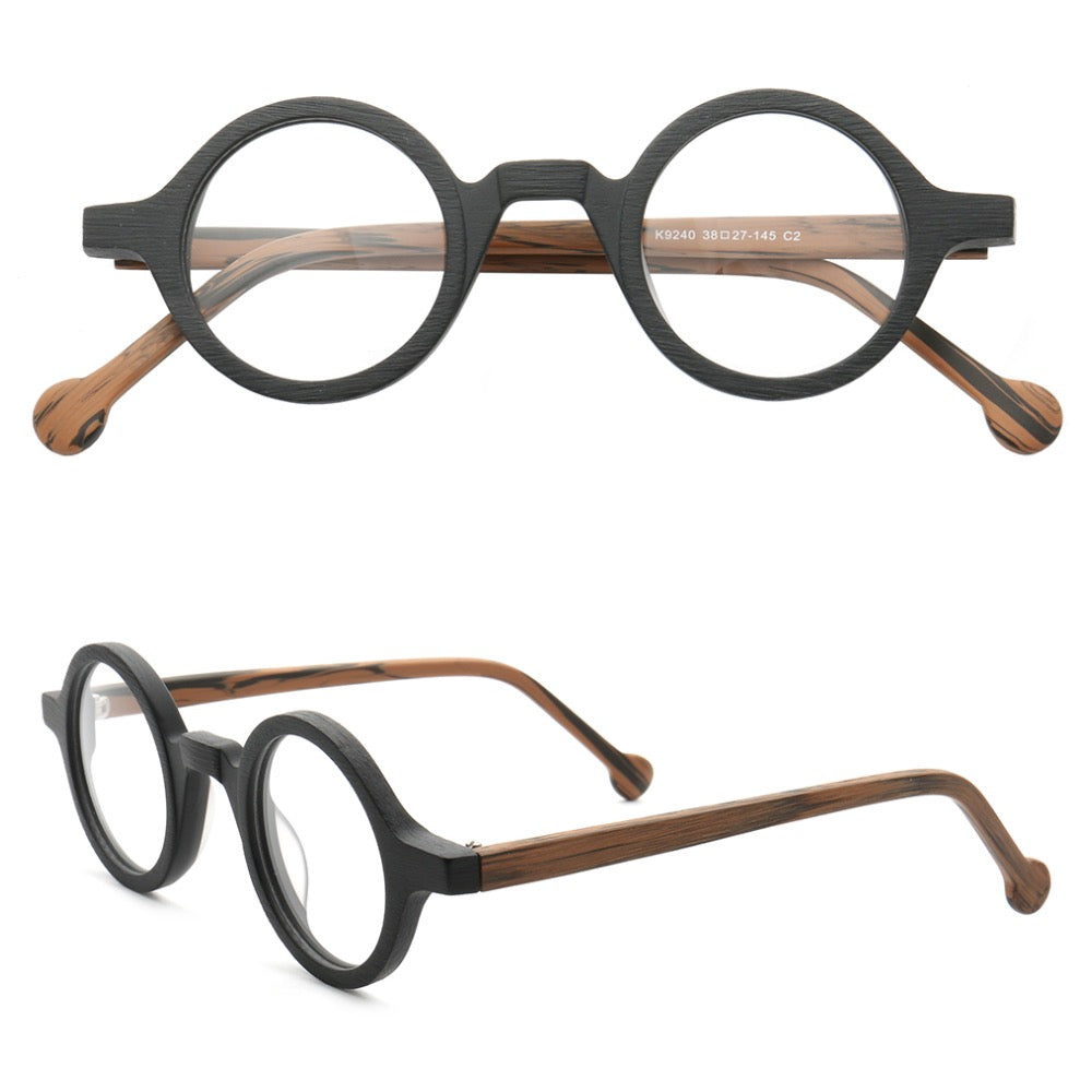 Jackson | Retro Round Acetate Mens Eyeglass Frames | Stylish Transparent Vintage Eyewear Online