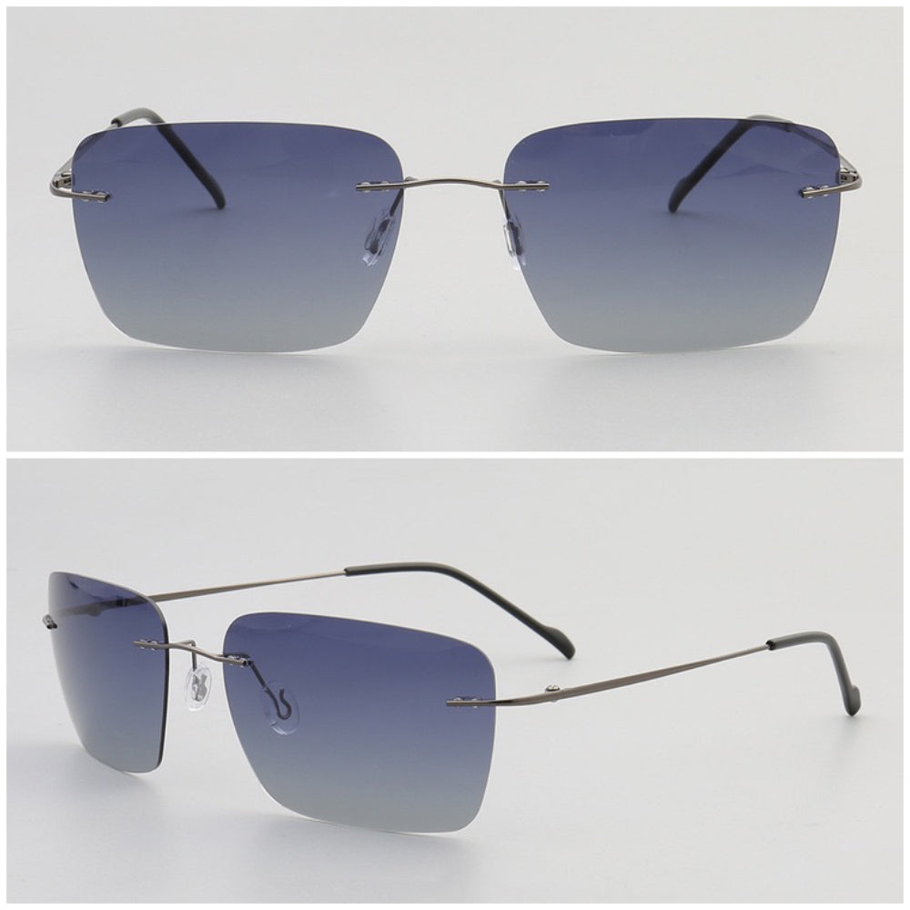 Theodore|Rectangle Rimless Sunglasses Polarized UV400