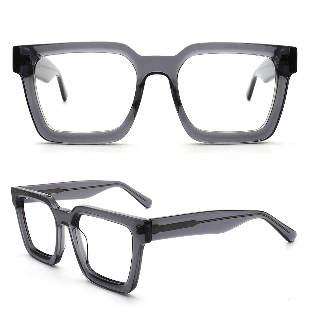 Charlie | 80s Classic Mens Square Glasses Frames | Oversize Womens Bulky Trendy Eyeglasses