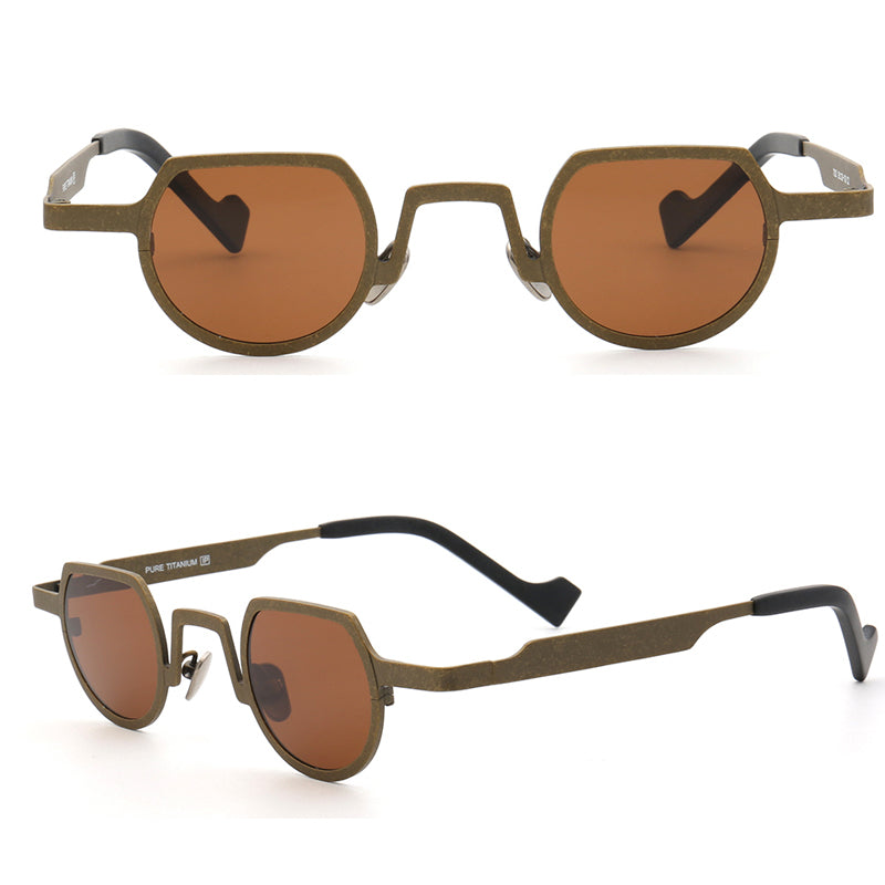 Bradford | Shield Shaped Polarized Sunglasses | Retro Lightweight Pure Titanium Frame