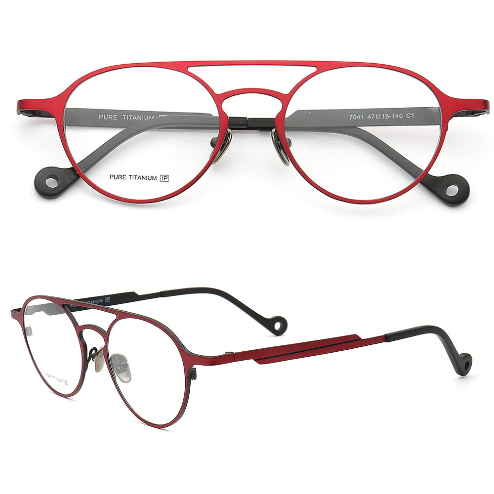 Jacques | Thin Light Round Titanium Eyeglasses | Double Bridge Womens Modern Eyewear Frames Online