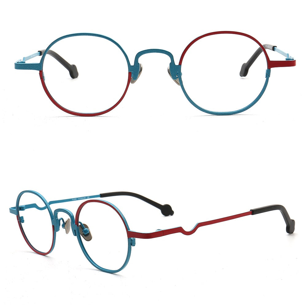 Heidi | Titanium Stylish Eyeglass Frames Men | Hipster Women Round Glasses Frames Two Tone