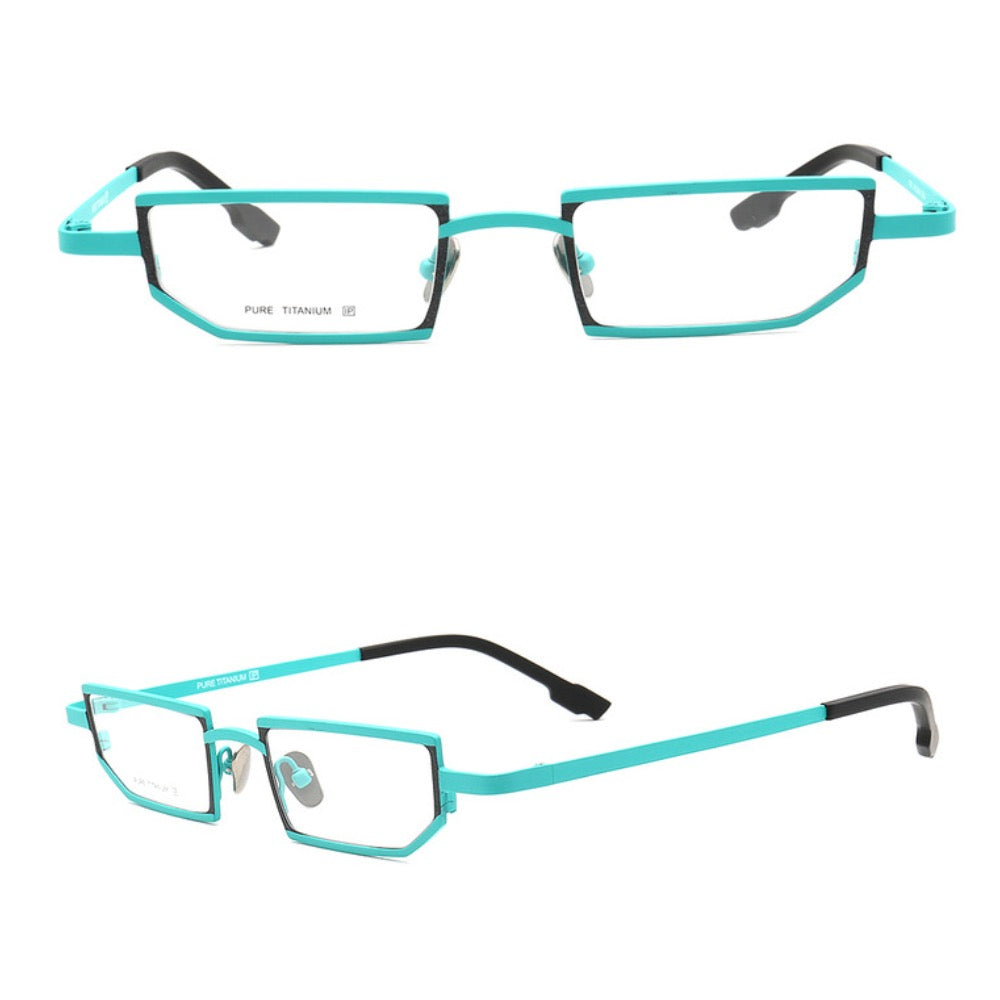 King | Stylish Mens Titanium Eyeglasses Green | Hipster Geometric Women Square Glasses Frames Online