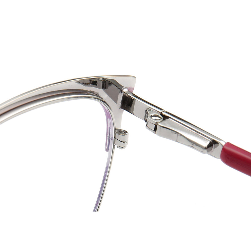 Evelyn | Stylish Stainless Steel Glasses For Women | Modern Half Rim Cat Eye Frame