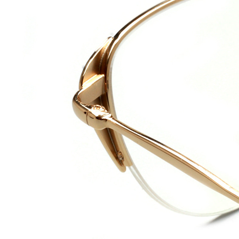 Rhea | Womens Half Rim Cat Eye Eyeglasses Frames | Retro Stainless Steel Spectacles