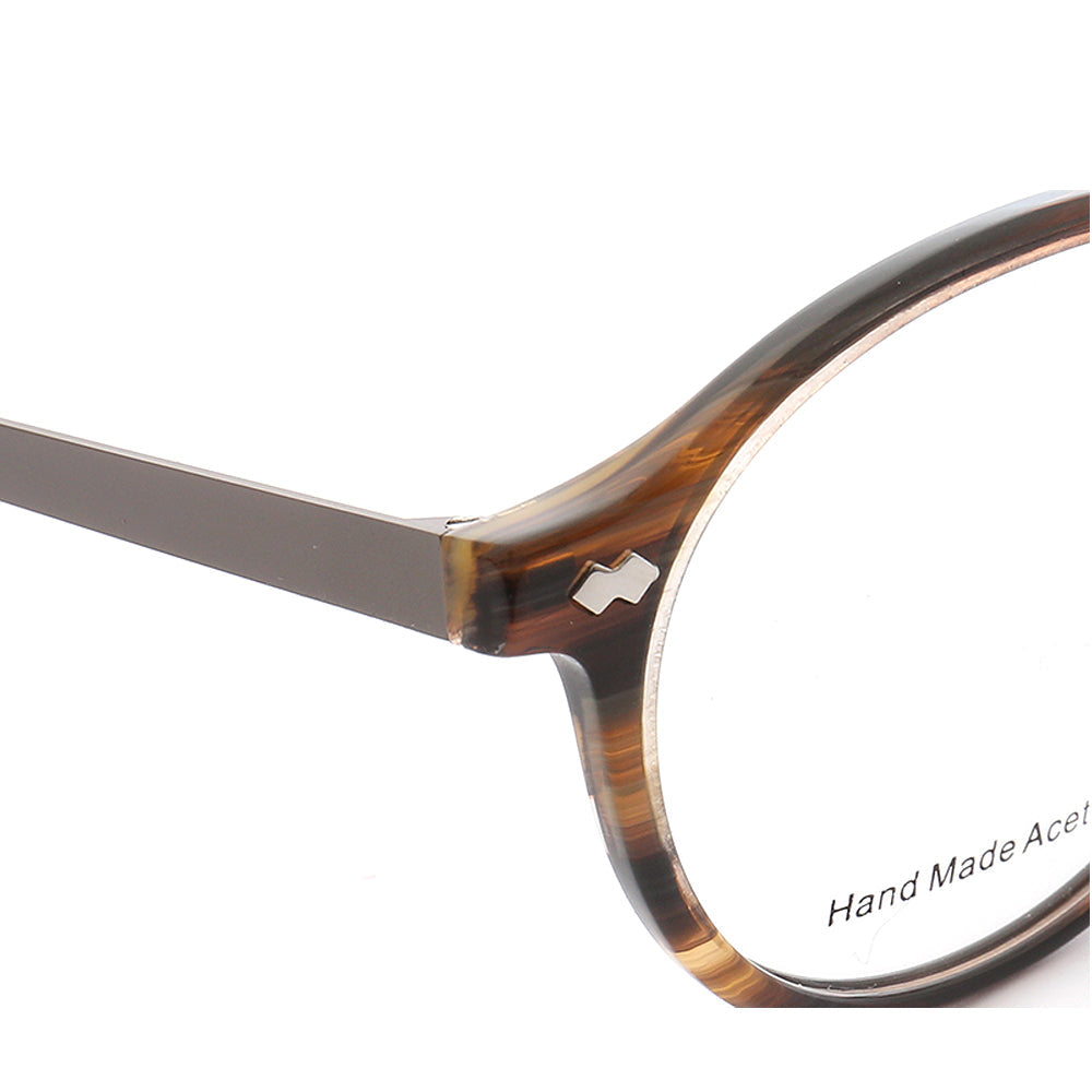 Durham | Composite Acetate & Metal Eyeglasses | Round Full Rim Frame w/ Patterned Design