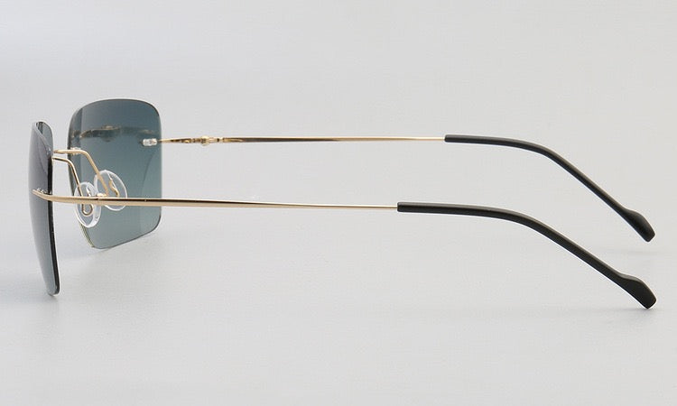 Theodore|Rectangle Rimless Sunglasses Polarized UV400