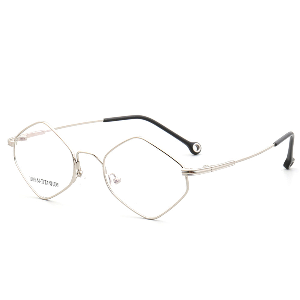 Kenton | Geometric Mens Memory Metal Glasses | Flexible Bendable Polygon Shaped Frame for Women